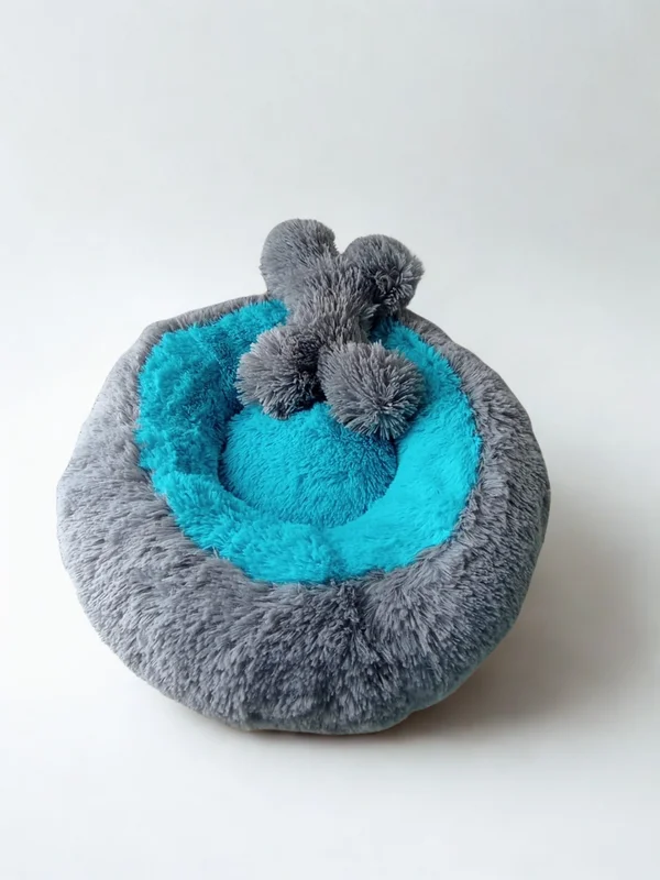 Camita acolchada para mascota — descanso suave para perros y gatos