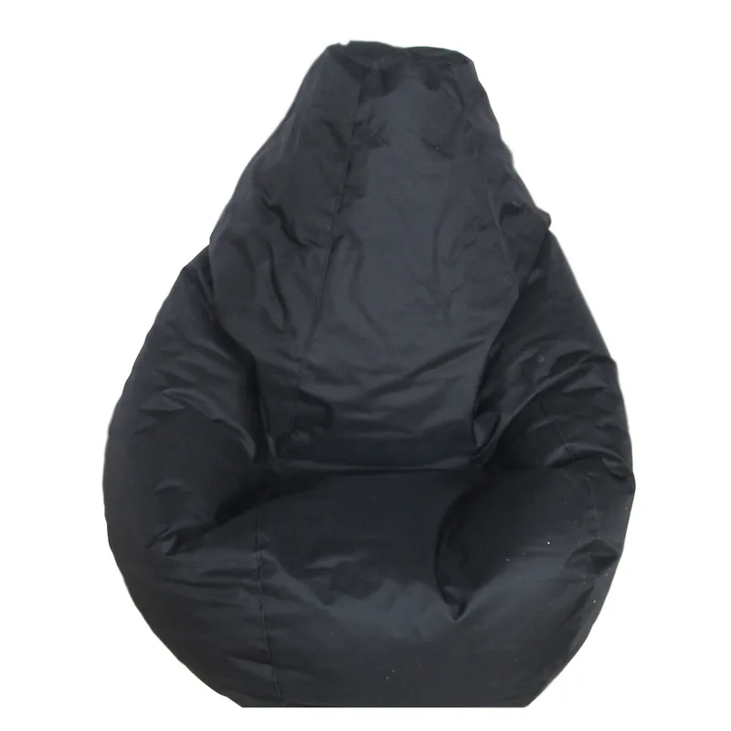 Puff tipo pera en tela lona negra