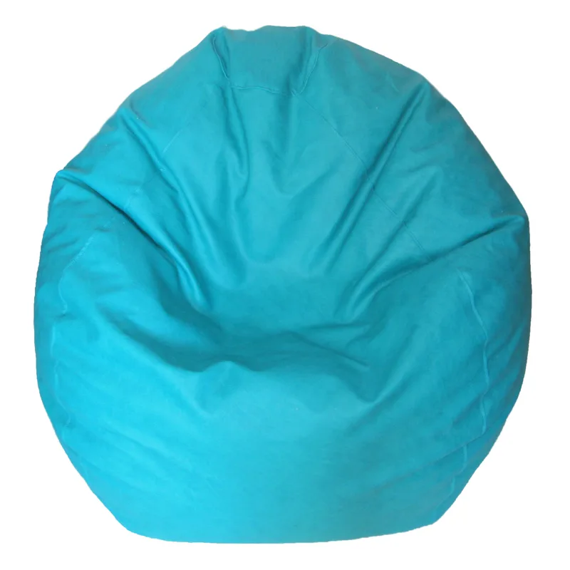 Puff poltrona grande en eco-cuero azul turquesa