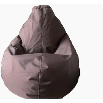 Puff tipo pera en tela lona color café